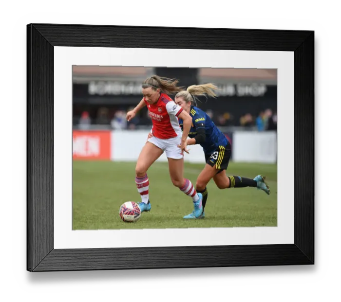 Framed Print : McCabe vs Russo: A Showdown in FA WSL Clash - Arsenal Women vs Manchester United Women