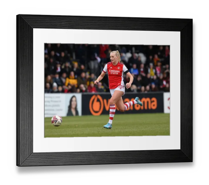 Framed Print : Arsenal's Stina Blackstenius Faces Off Against Manchester United in FA WSL Clash of Talents
