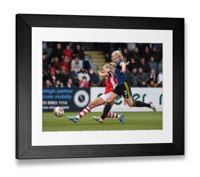 Framed Print : Stina Blackstenius Scores the Winning Goal: Arsenal Women Defeat Manchester United Women