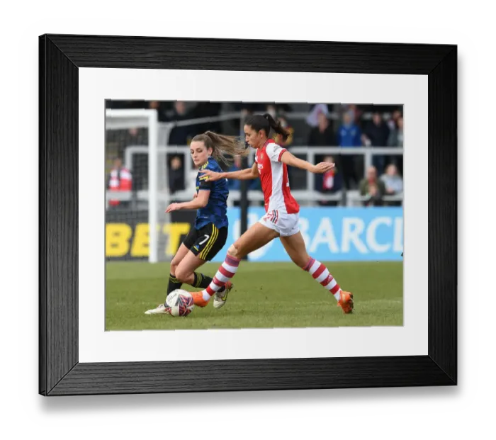 Framed Print : Arsenal vs Manchester United: A Fight for Supremacy in the FA WSL - Rafaelle Souza vs Ella Toone Clash