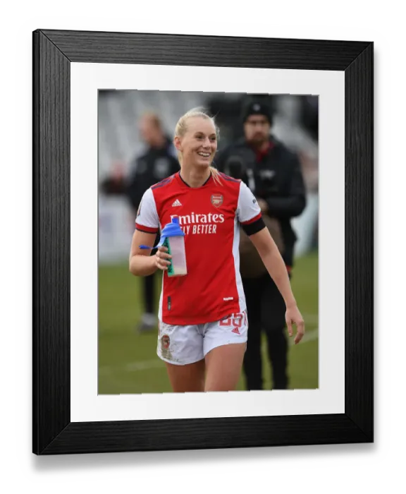 Framed Print : Stina Blackstenius's Thrilling Goal Celebration: Arsenal Women Defeat Manchester United in FA WSL