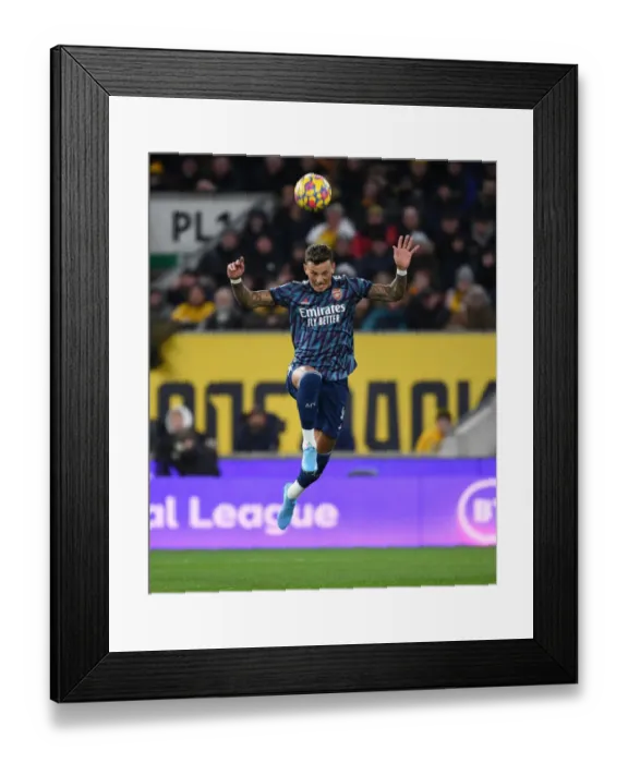 Framed Print : Ben White in Action: Wolverhampton Wanderers vs Arsenal, Premier League 2021-22 Framed Print : Ben White in Action: Wolverhampton Wanderers vs Arsenal, Premier League 2021-22