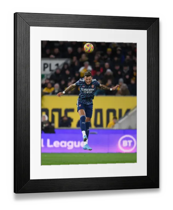 Framed Print : Ben White in Action: Arsenal vs. Wolverhampton Wanderers, Premier League 2021-22