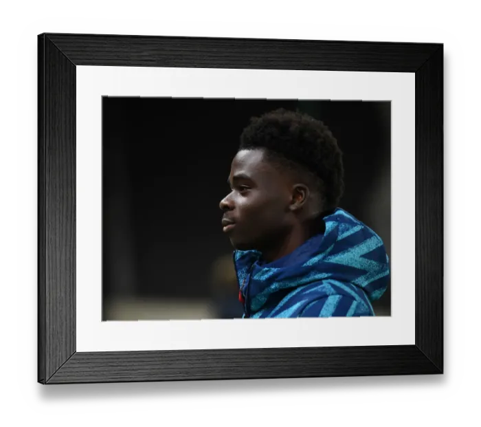 Framed Print : Bukayo Saka: Arsenal's Ready Rocket Aiming for Wolverhampton Wanderers Victory, Premier League 2021-22