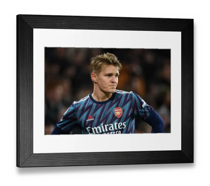Framed Print : Martin Odegaard in Action: Arsenal vs. Wolverhampton Wanderers, Premier League 2021-22