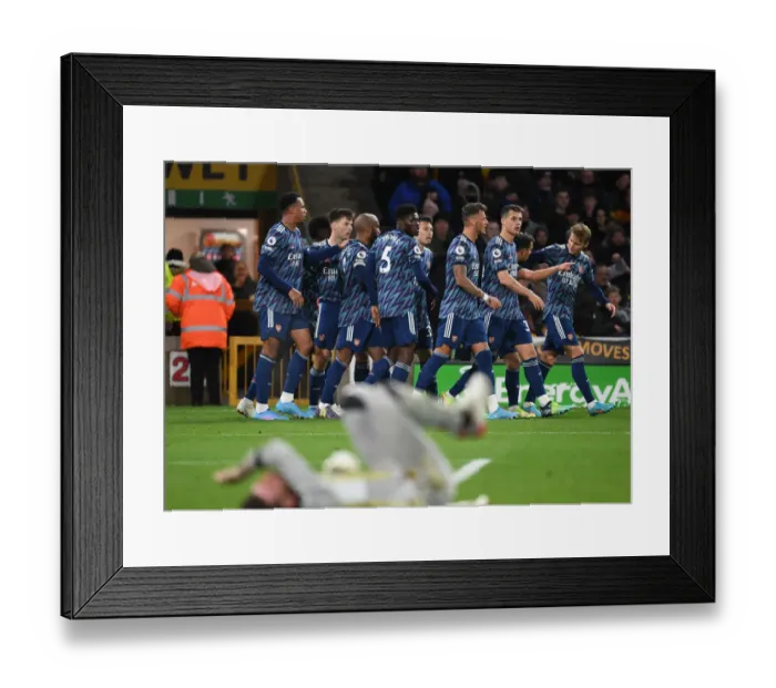 Framed Print : Gabriel Scores: Arsenal's Victory at Wolverhampton Wanderers, Premier League 2021-22