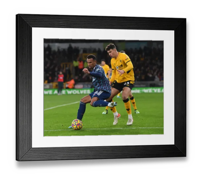 Framed Print : Gabriel vs. Kilman: Battle at Molineux - Wolverhampton Wanderers vs. Arsenal, Premier League 2021-22 Framed Print : Gabriel vs. Kilman: Battle at Molineux - Wolverhampton Wanderers vs. Arsenal, Premier League 2021-22