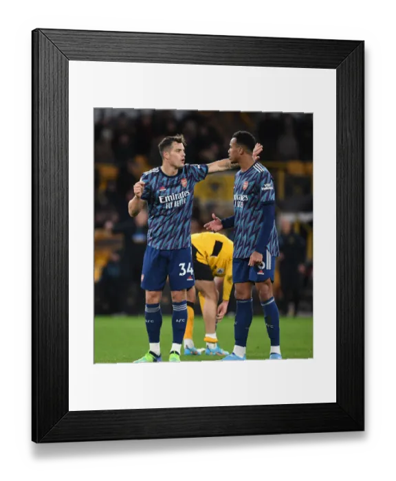 Framed Print : Xhaka and Gabriel in Action: Wolverhampton Wanderers vs Arsenal, Premier League 2021-22 Framed Print : Xhaka and Gabriel in Action: Wolverhampton Wanderers vs Arsenal, Premier League 2021-22
