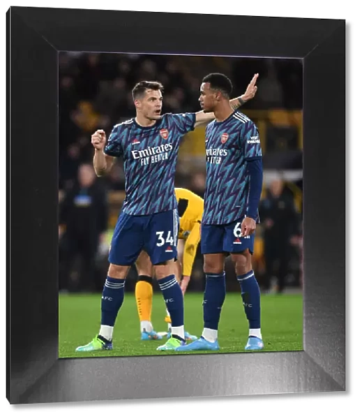 Xhaka and Gabriel: Focused Determination at Wolverhampton Wanderers vs Arsenal (Premier League 2021-22)