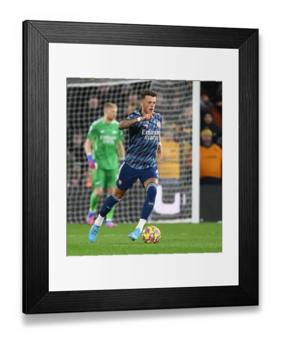 Framed Print : Ben White in Action: Arsenal vs. Wolverhampton Wanderers, Premier League 2021-22