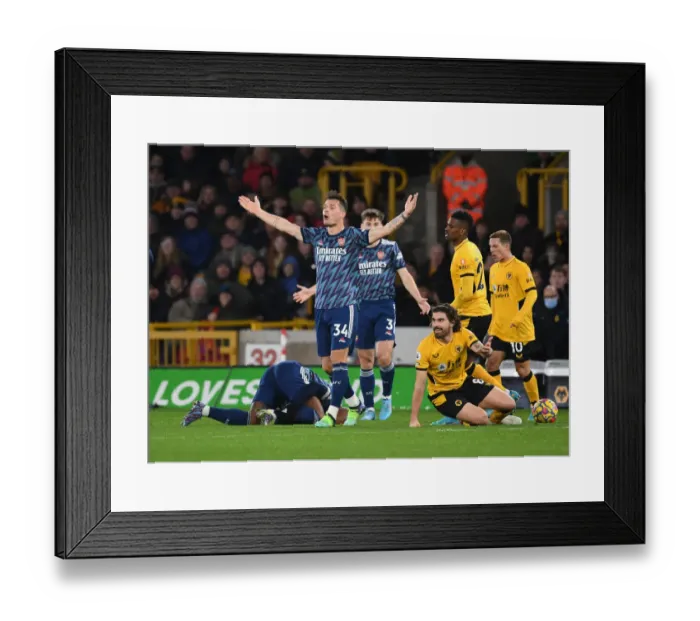 Framed Print : Xhaka's Appeal: Wolverhampton Wanderers vs. Arsenal, Premier League 2021-22 Framed Print : Xhaka's Appeal: Wolverhampton Wanderers vs. Arsenal, Premier League 2021-22