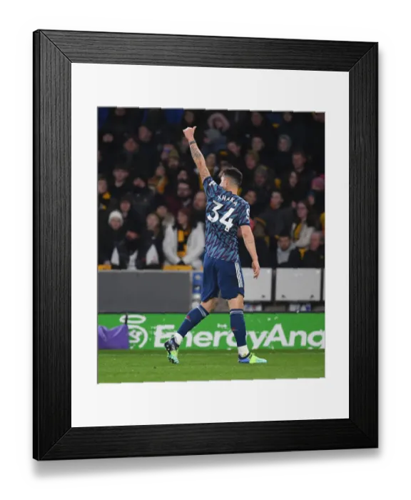 Framed Print : Granit Xhaka: Arsenal's Midfield Maestro in Action vs. Wolverhampton Wanderers, Premier League 2021-22 Framed Print : Granit Xhaka: Arsenal's Midfield Maestro in Action vs. Wolverhampton Wanderers, Premier League 2021-22