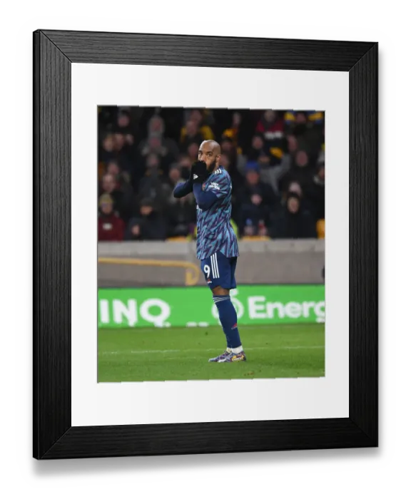 Framed Print : Alexis Lacazette in Action: Wolverhampton Wanderers vs Arsenal, Premier League 2021-22
