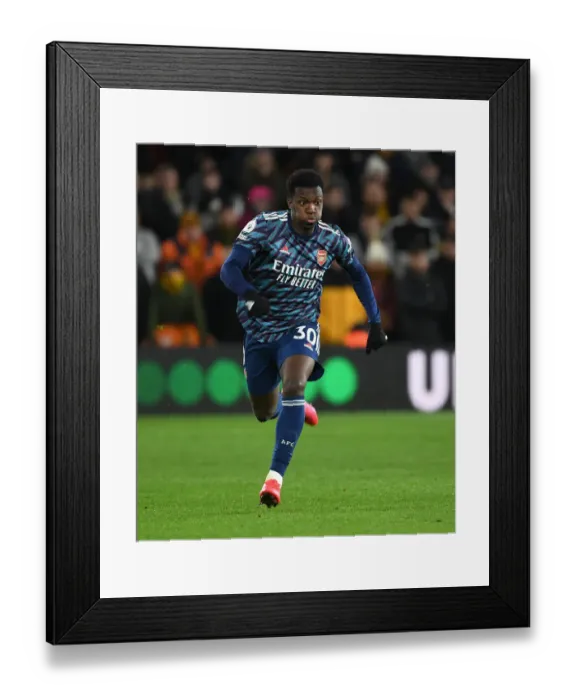 Framed Print : Arsenal's Eddie Nketiah in Action against Wolverhampton Wanderers in Premier League Clash Framed Print : Arsenal's Eddie Nketiah in Action against Wolverhampton Wanderers in Premier League Clash