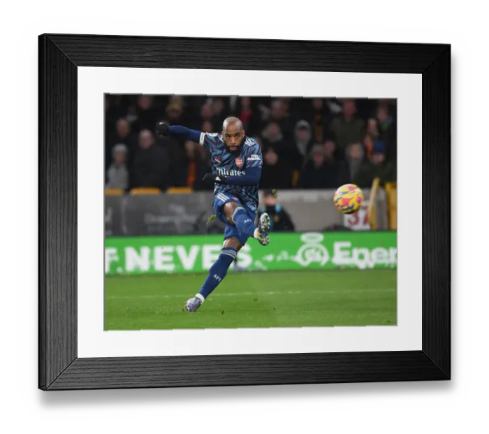 Framed Print : Alexis Lacazette in Action: Wolverhampton Wanderers vs Arsenal, Premier League 2021-22