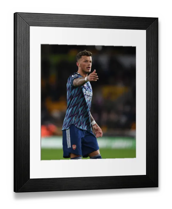 Framed Print : Ben White in Action: Arsenal vs. Wolverhampton Wanderers, Premier League 2021-22