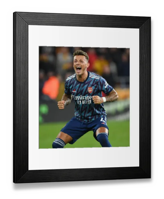 Framed Print : Ben White's Euphoria: Arsenal's Hard-Fought Victory over Wolverhampton Wanderers Framed Print : Ben White's Euphoria: Arsenal's Hard-Fought Victory over Wolverhampton Wanderers