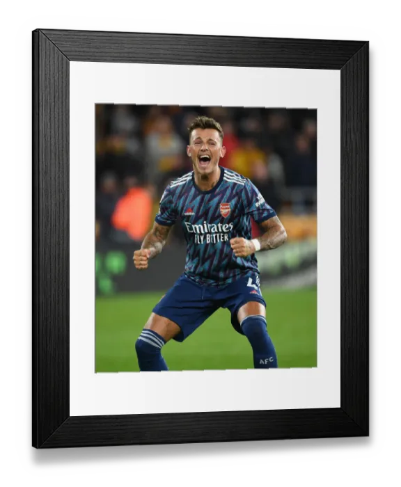 Framed Print : Ben White's Jubilant Moment: Arsenal Claims Victory Over Wolverhampton Wanderers in Premier League Framed Print : Ben White's Jubilant Moment: Arsenal Claims Victory Over Wolverhampton Wanderers in Premier League
