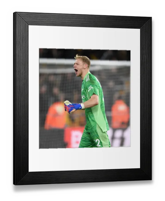 Framed Print : Aaron Ramsdale's Save Secures Arsenal's Win Against Wolverhampton Wanderers (2021-22) Framed Print : Aaron Ramsdale's Save Secures Arsenal's Win Against Wolverhampton Wanderers (2021-22)