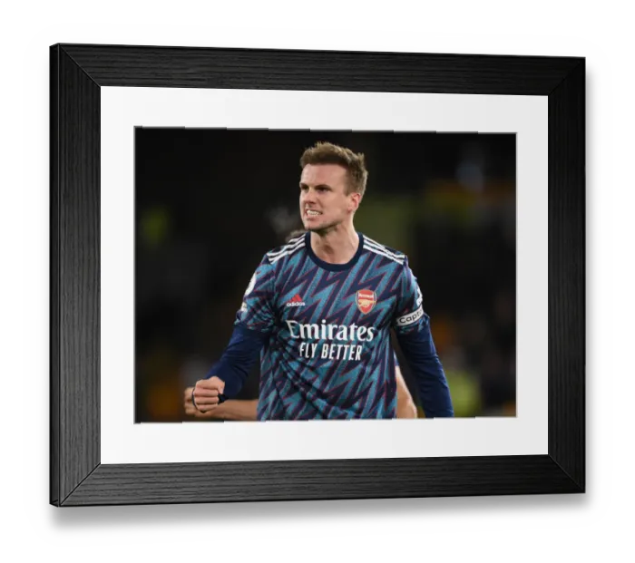 Framed Print : Rob Holding's Jubilant Moment: Arsenal's Victory over Wolverhampton Wanderers in the Premier League Framed Print : Rob Holding's Jubilant Moment: Arsenal's Victory over Wolverhampton Wanderers in the Premier League