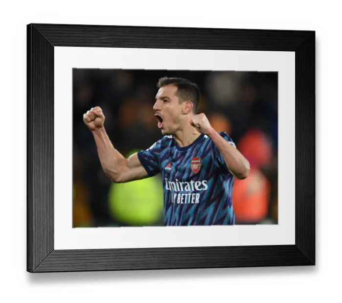 Framed Print : Cedric's Celebration: Arsenal Secures Win Over Wolverhampton Wanderers in Premier League