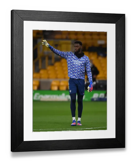 Framed Print : Arsenal's Arthur Okonkwo Prepares for Wolverhampton Wanderers Clash in Premier League (2021-22)