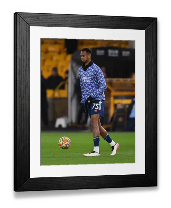 Framed Print : Arsenal's Zach Awe Prepares for Wolverhampton Wanderers Clash in Premier League