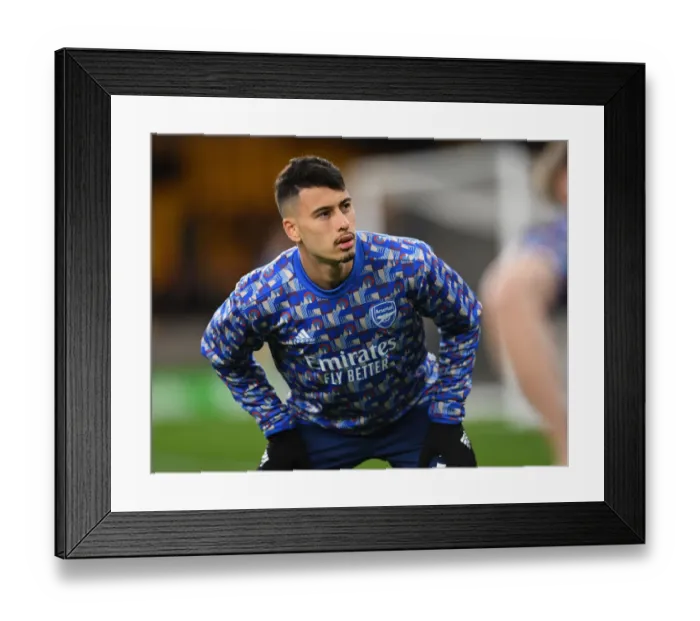 Framed Print : Gabriel Martinelli's Focus: Arsenal Ready for Wolverhampton Wanderers Clash (Premier League 2021-22)