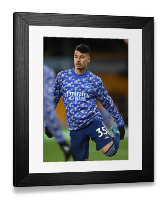 Framed Print : Gabriel Martinelli's Focus: Arsenal vs. Wolverhampton Wanderers, Premier League 2021-22