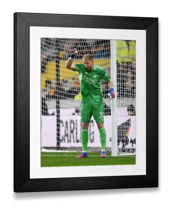 Framed Print : Arsenal's Ramsdale Stands Firm: A Defiant Performance Against Wolverhampton Wanderers in the Premier League