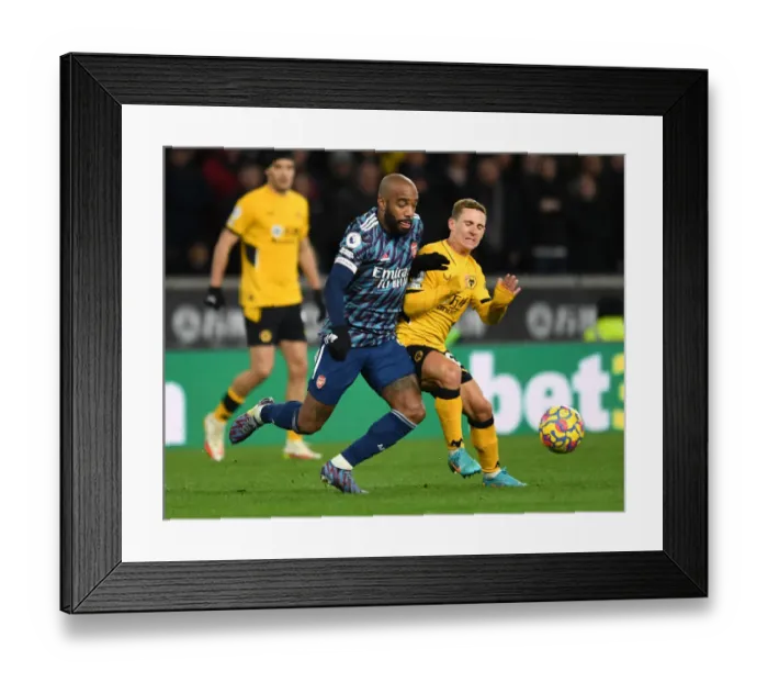 Framed Print : Clash at Molineux: Lacazette vs. Podence in Premier League Showdown (Wolverhampton Wanderers vs. Arsenal, 2021-22) Framed Print : Clash at Molineux: Lacazette vs. Podence in Premier League Showdown (Wolverhampton Wanderers vs. Arsenal, 2021-22)