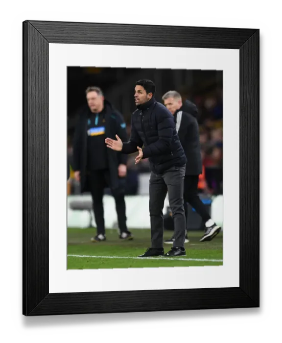 Framed Print : Mikel Arteta at Molineux: Arsenal vs. Wolverhampton Wanderers, Premier League 2021-22