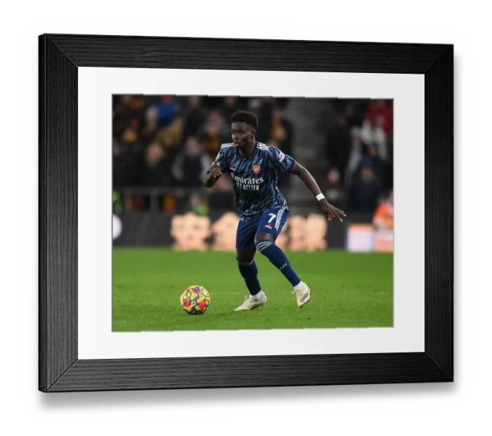 Framed Print : Bukayo Saka: Arsenal Star Shines in Premier League Clash Against Wolverhampton Wanderers