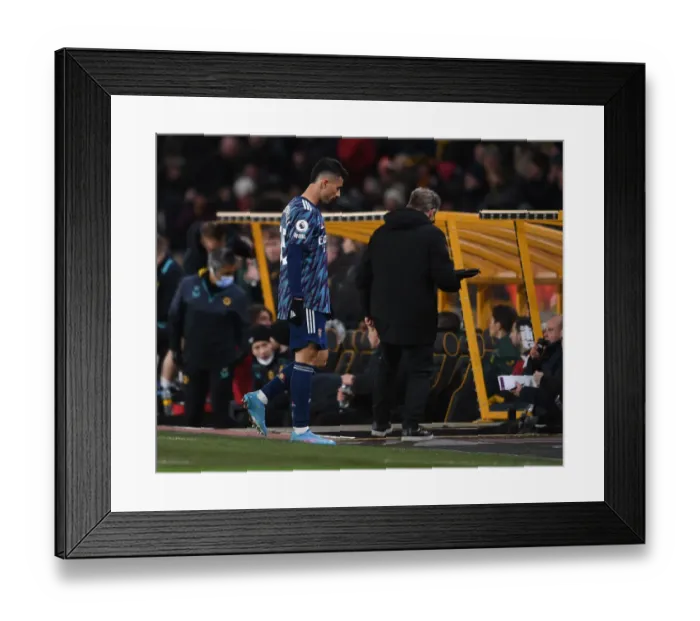 Framed Print : Gabriel Martinelli's Red Card: Wolverhampton Wanderers vs. Arsenal, Premier League 2021-22