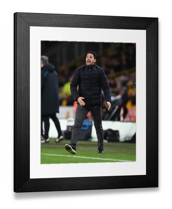 Framed Print : Mikel Arteta at Molineux: Arsenal Manager Overseeing Wolverhampton Wanderers Clash in Premier League