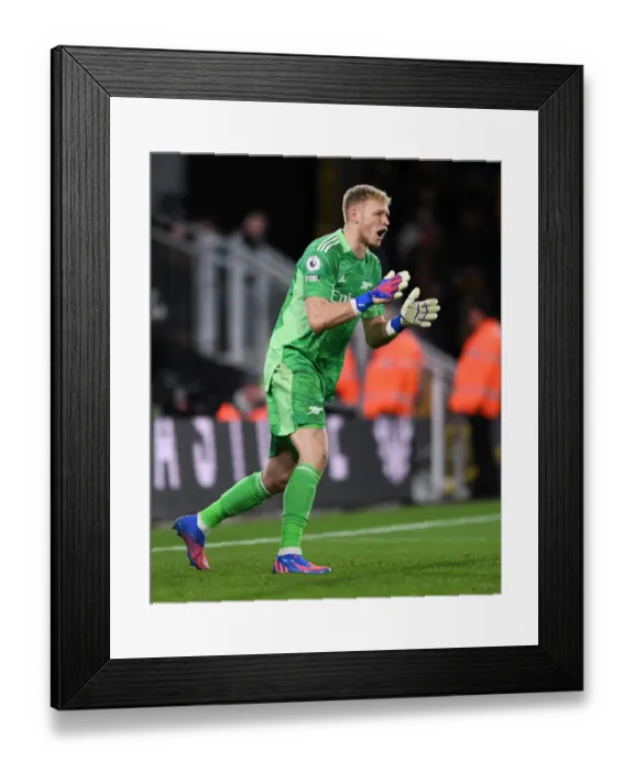 Framed Print : Arsenal's Aaron Ramsdale Faces Off in Intense Premier League Showdown Against Wolverhampton Wanderers Framed Print : Arsenal's Aaron Ramsdale Faces Off in Intense Premier League Showdown Against Wolverhampton Wanderers