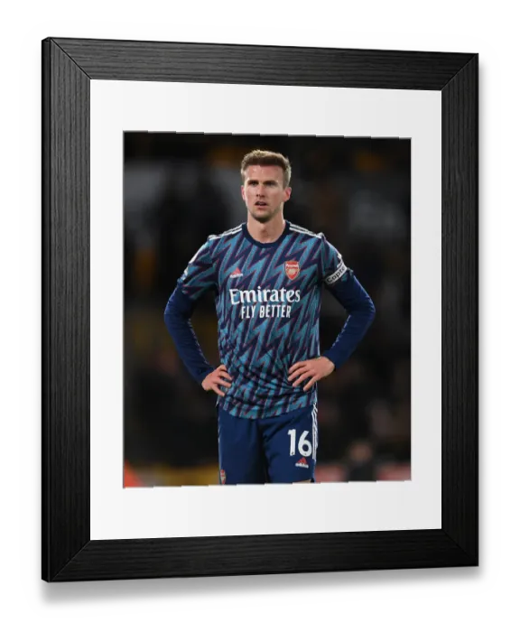 Framed Print : Rob Holding of Arsenal in Action against Wolverhampton Wanderers in the Premier League, 2021-22