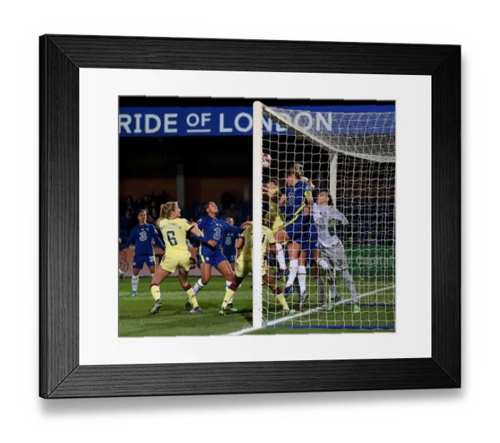Framed Print : Leah Williamson vs Millie Bright: Intense Battle in Chelsea Women vs Arsenal Women FA WSL Match