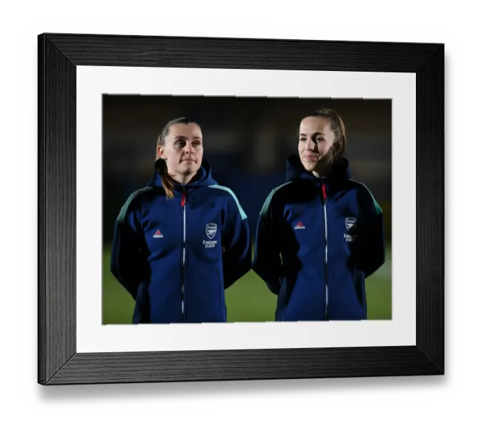 Framed Print : Arsenal Women Prepare for FA WSL Clash Against Chelsea: Noelle Maritz and Lia Walti Ready for Battle