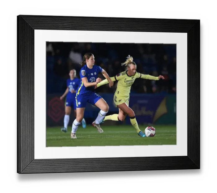 Framed Print : Stina Blackstenius vs Aniek Nouwen: A Battle in the FA WSL Clash Between Chelsea Women and Arsenal Women