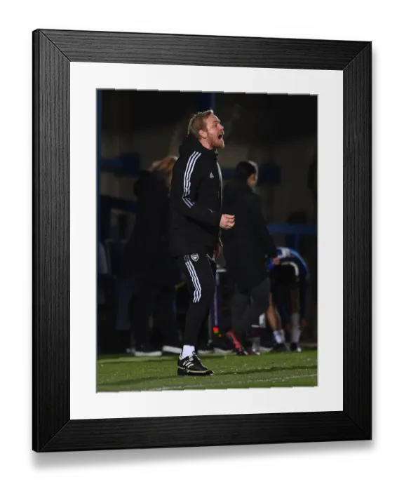 Framed Print : Arsenal Women's Coach Jonas Eidevall Leads Team Against Chelsea Women in FA WSL Match