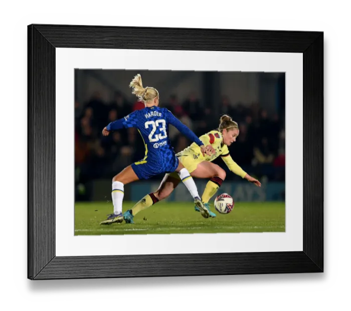 Framed Print : Clash of Titans: Kim Little vs. Pernille Harder - Chelsea Women vs. Arsenal Women, FA Womens Super League