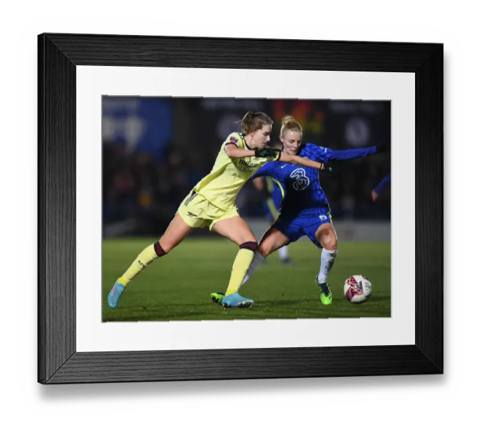 Framed Print : Miedema vs. Ingle: A FA WSL Rivalry - Clash of Stars: Arsenal's Vivianne Miedema vs. Chelsea's Sophie Ingle