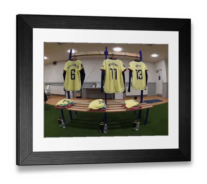 Framed Print : Arsenal Women Get Ready for Chelsea Showdown: A Peek into the Changing Room