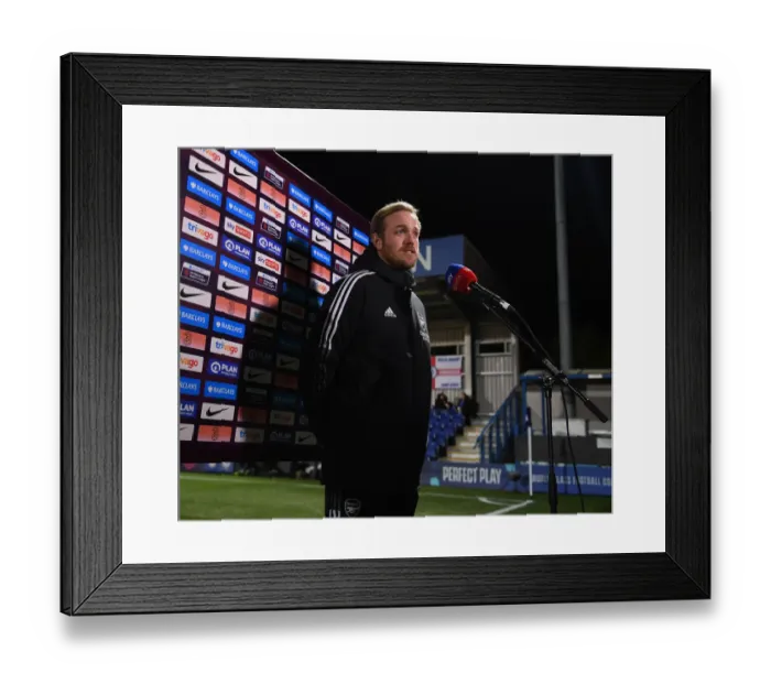 Framed Print : Arsenal Women's Coach Jonas Eidevall Prepares for Showdown Against Chelsea in FA WSL Framed Print : Arsenal Women's Coach Jonas Eidevall Prepares for Showdown Against Chelsea in FA WSL