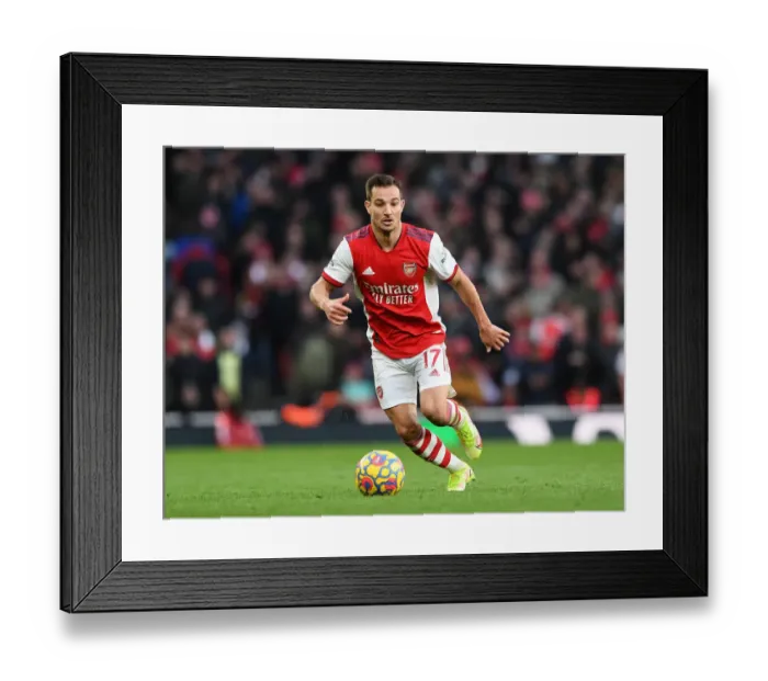 Framed Print : Arsenal's Cedric Soares in Action at Emirates Stadium during the Arsenal vs. Brentford Premier League Match (2021-22)