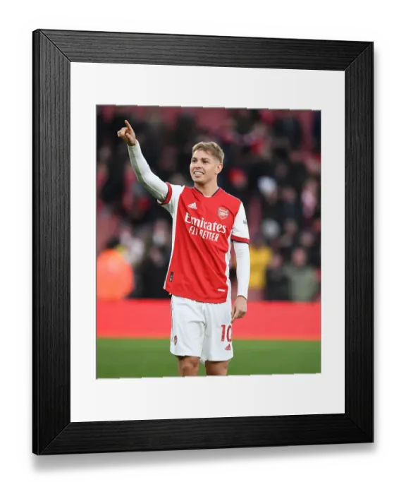 Framed Print : Emile Smith Rowe's Emotional Reaction: Arsenal vs. Brentford, Premier League 2021-22