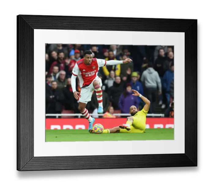 Framed Print : Gabriel's Powerful Show: Arsenal Overpowers Brentford Framed Print : Gabriel's Powerful Show: Arsenal Overpowers Brentford