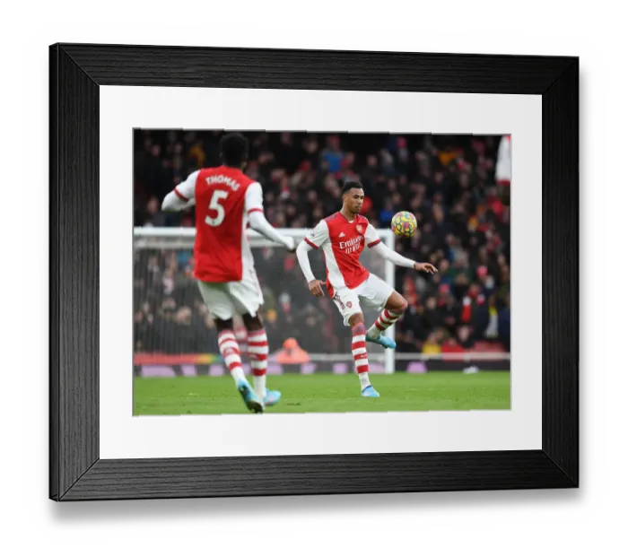 Framed Print : Arsenal's Gabriel Faces Off Against Brentford in Premier League Showdown Framed Print : Arsenal's Gabriel Faces Off Against Brentford in Premier League Showdown