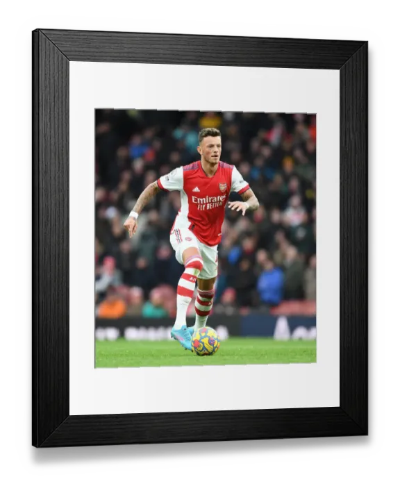 Framed Print : Arsenal's Ben White in Action: Arsenal vs. Brentford, Premier League 2021-22